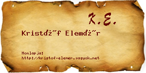 Kristóf Elemér névjegykártya